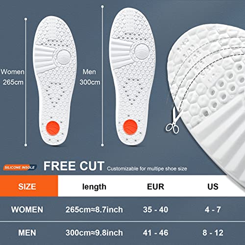 Image of XINIFOOT 3 Pairs Premium Comfort Shoe Replacement Insole, Shock Absorption Elastic Cushion Inserts, Breathable Shoe Inner Soles for Women Gray