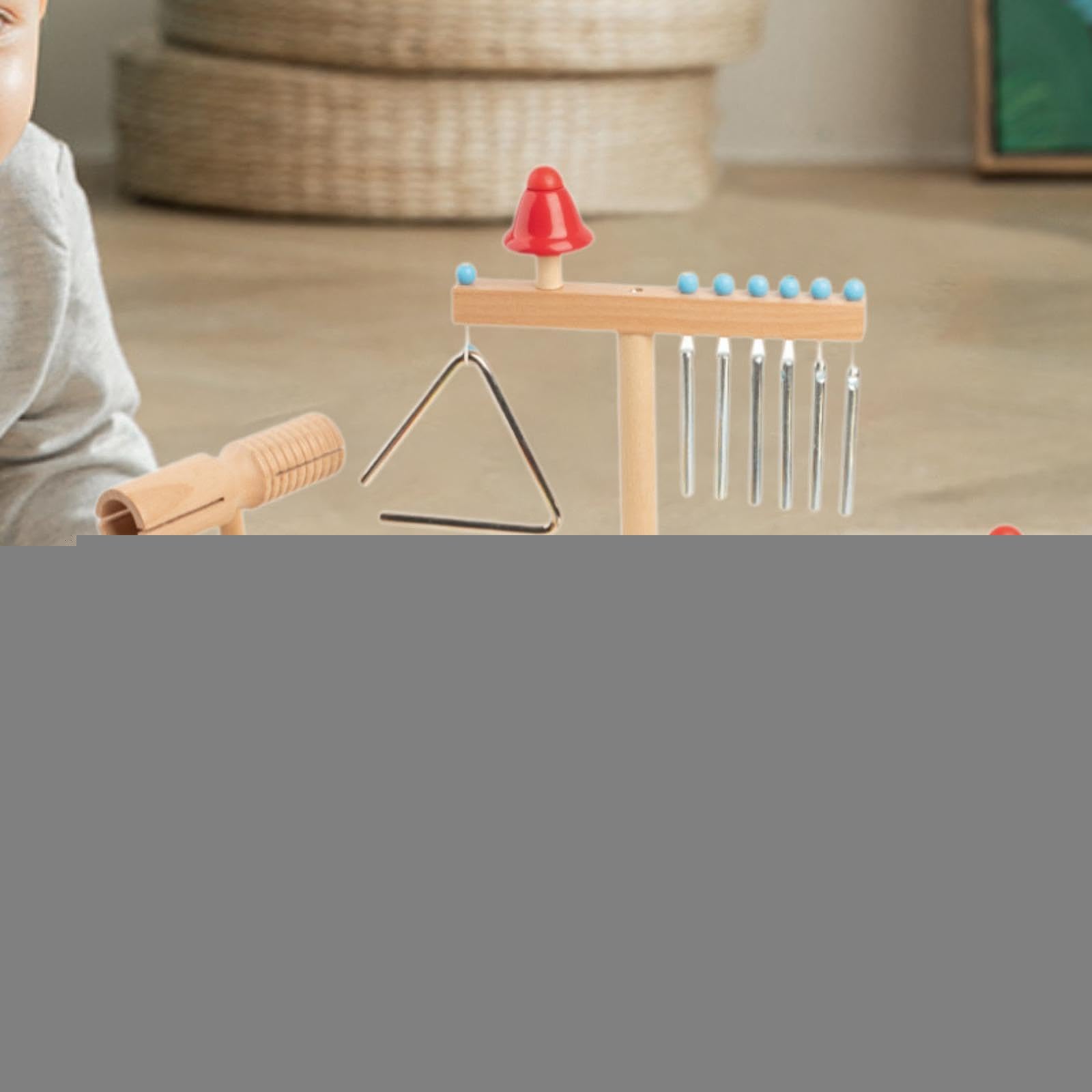 Instrumentos Musicales de Madera, Batería Infantil, Mesa Musical Educativa para Niños de 3, 4, 5 Y 6 años.