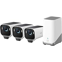 eufy Security S3 Pro(eufyCam 3 Pro), 4K telecamera wifi esterno senza fili pannello solare Visione Notturna a Colori, Riconoscimento Facciale AI, Archiviazione Locale Espandibile,Nessun Canone Mensile