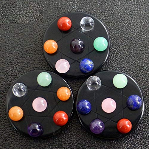 ARTIBETTER 7 Chakra Gemstone Conjunto Bola Feng Shui Cristais de Cura Esfera de Obsidiana Sete- Estr