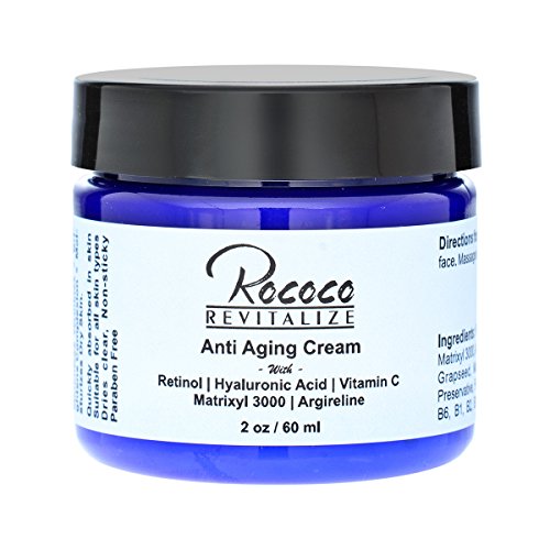 Anti Aging Cream with Retinol Vitamin a Hyaluronic Acid and Vitamin C Matrixyl 3000 Argireline Peptide - 2oz