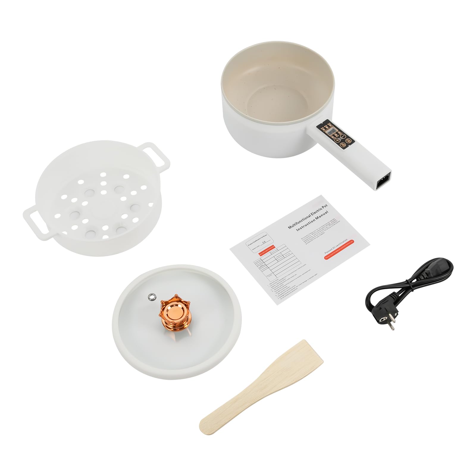 Hot Pot, padella elettrica da 1,6 l, 701 W, con ammortizzatori e rivestimento antiaderente, pentola elettrica per cucina, dormitorio, camper, viaggi, appartamento