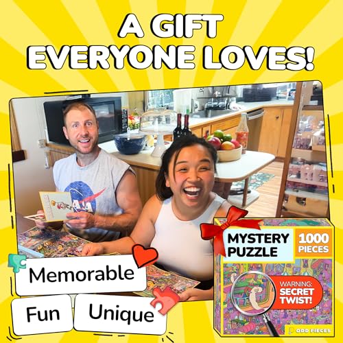 Image of Odd Pieces Jigsaw Puzzles 1000 Pieces with Storytelling Comics, for Women, White Elephant, Mystery Puzzle for Adults & Kids - 19.7'' x 27.6'' Frameable Magic Puzzle Art (Shutterbug)