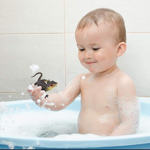 Miniatura 5 de ArtCreativity Surtido de figuras de reptiles en bolsa de malla, paquete de 5 figuras de reptiles en varios diseños, juguetes de agua de baño para