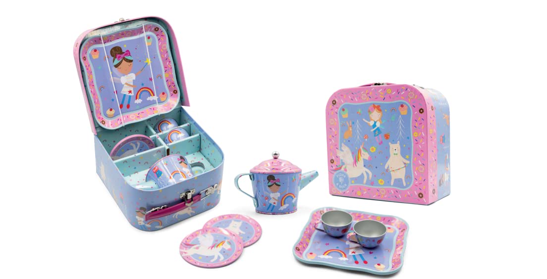 Floss & Rock Rainbow Fairy Kids Tin Tea Set, 7-teilig, 17.3 cm