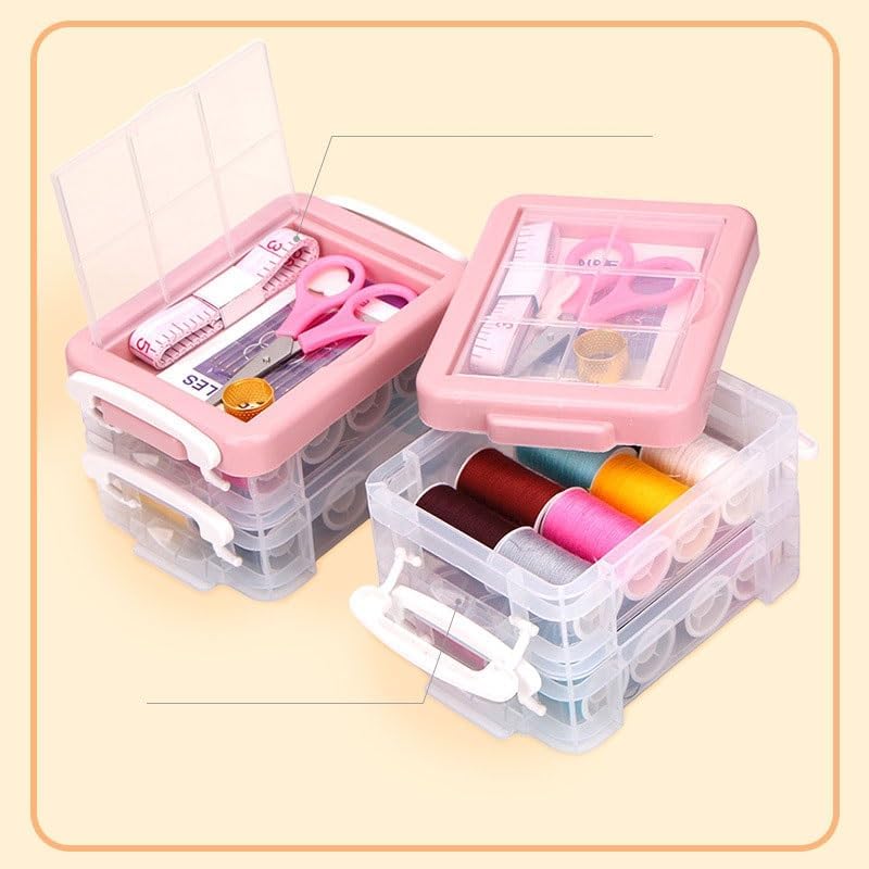 LWECMGSA Portable Small Wire Box Colored Thread Weaving Household Multi Functional Hand Sewing Needle Tool