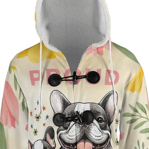 Happy Mother's Day Proud Frenchie Mom French BulldogAll Over Print 3D Hooded Duffle Toggle Coat Dog Lover Gifts - 0034