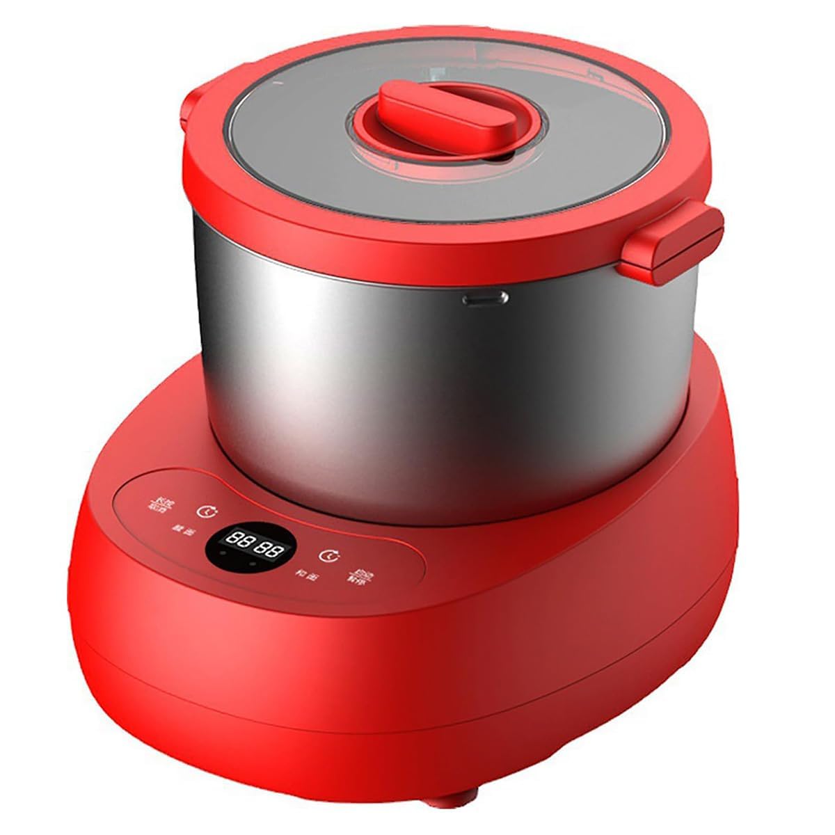 WaaYb Electric Automatic Small Spiral Dough Mixer, 5L Pizza Doughs Maker Dough Kneading Machine, Multifunctional Stainless Steel Flour Mixer red