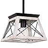 Henveton Farmhouse Pendant Light Fixture,Rustic Beige Single Hanging Vintage Pendant Light Chandelier for Kitchen Island, Dining Room, Living Room, Hallway, Entryway