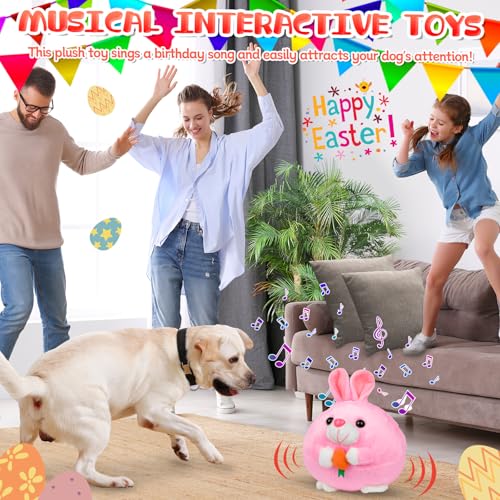 xinrongda Interaktives Hundespielzeug, Bewegendes Hundespielzeug Ball Elektrisch, Interaktiver Spielball für Hunde, Magic Ball mit Klang und Hüpferei, Haustier Hunde Trainingsball für Ostergeschenke