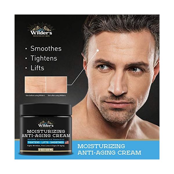 Men's Face Cream Moisturizer - Anti Aging Facial Skin Care - Made in USA - Collagen, Retinol, Hyaluronic Acid - Day & Night - Anti Wrinkle Lotion 2 oz
