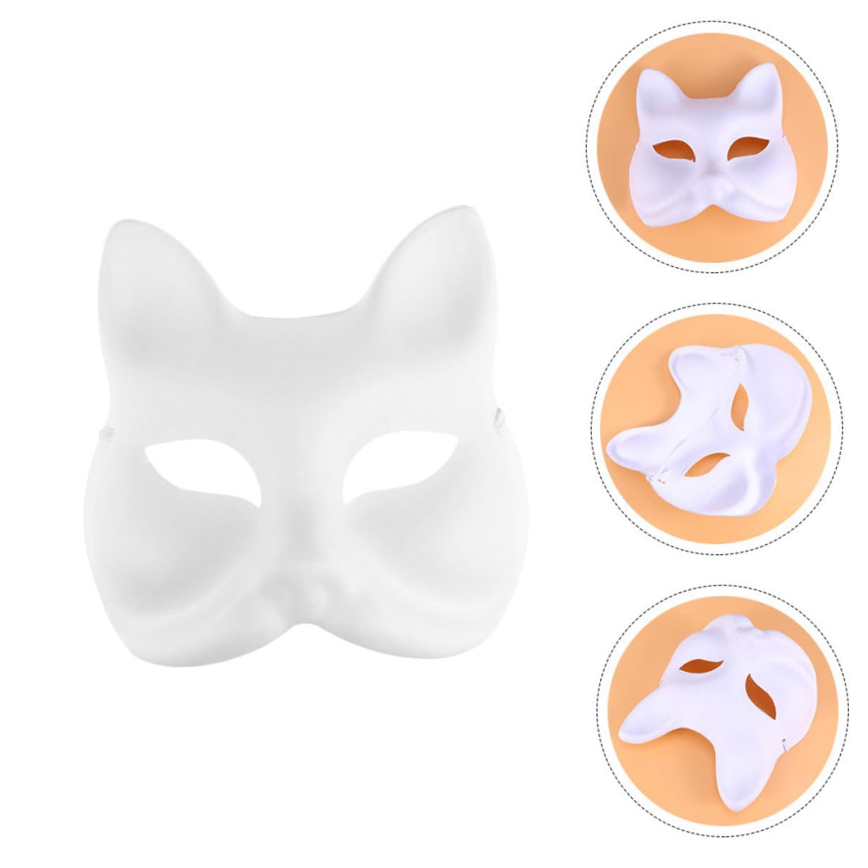 TOPBATHY 24pezzi Masquerade Fox Mask Blank Diy Paper Party Mask Maschera Vuota Riutilizzabile Per Per Cosplay Feste e Attività Creative