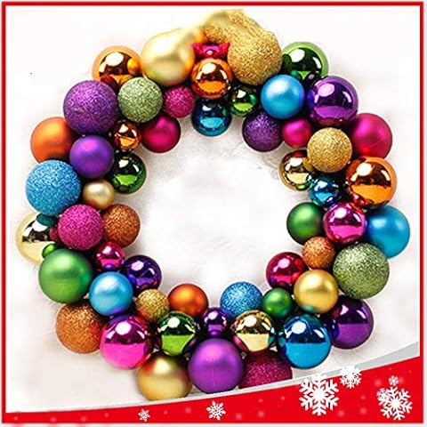 XINWANG Roll Over Image To Zoom In Shuangklei Christmas Ball Decoration Garland,33cm Colorful Christmas Ball Ring,hotel Decorative Wreath, Christmas Ball Ring Cover