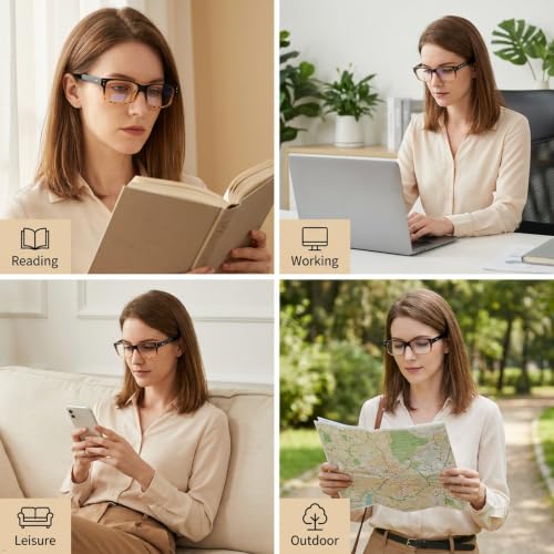 Image of Eyekepper Blue Light Reading Glasses Men Women 4.0, Black-Tortoise 2 Pack