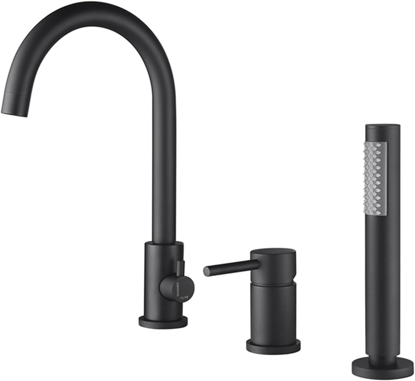 Mitigeur de baignoire mécanique noir robinet encastrable douche flexible