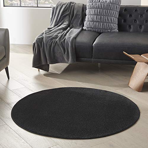 Nourison 4' Black Round Area Rug