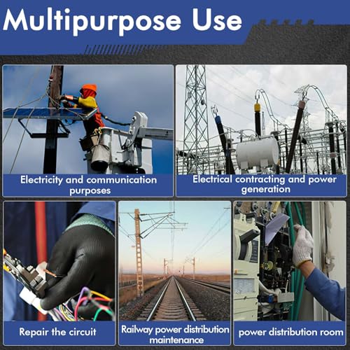 Image of 1000V Electric Gloves Shock Proof, Non-slip Insulated Electrician Gloves, Rubber Electrical Work Safety Gloves for Men