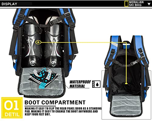 Mochila para botas de esquí impermeable de 50L para evitar ropa mojada 6