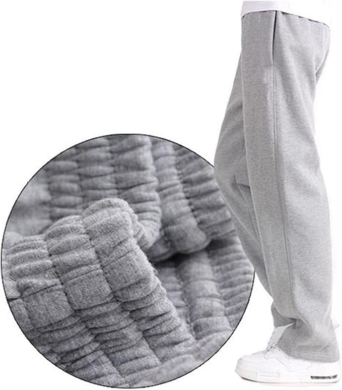 Sweatpants for Men Baggy Athletic Workout Cargo Pants Casual Wide Leg Open Bottom Straight Leg Joggers with Pockets4