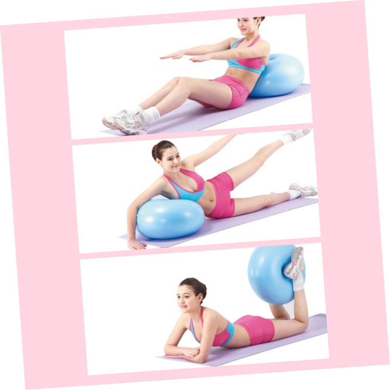 Abaodam Donut Yogaball Explosionsgeschützt aus PVC mit Luftpumpe, Blau