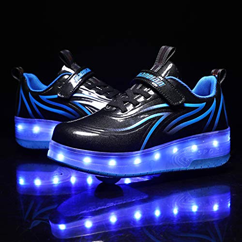 Ufatansy Roller Skate Shoes Roller Shoes for Girls USB Charging Shoes for Kids Skates Boys Sneakers Gifts(6.5 M US=40CN,Blue)2