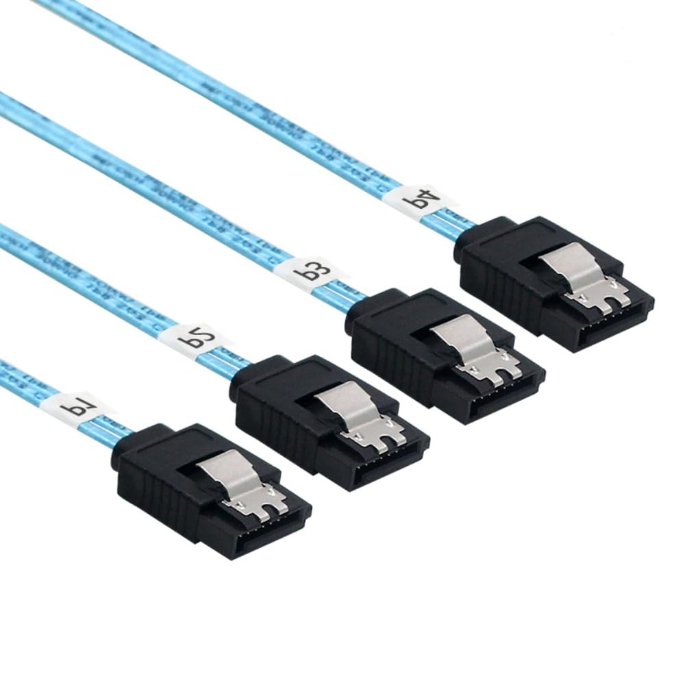 KAGAUOAS SAS 4 SATA Host to 4 SATA 7pin Target Hard Disk 6Gbps Data Server Raid Cable 3.3FT