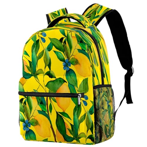 Sac à dos d'école jaune citron 40cm pour le collège et le lycée