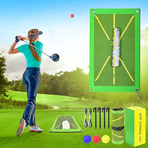 Homgaty Golf Swing Training Mat for Swing Detection, Golf Divot Mat Analysis Swing Path and Correct Hitting Posture Practice Accessories for Beginner