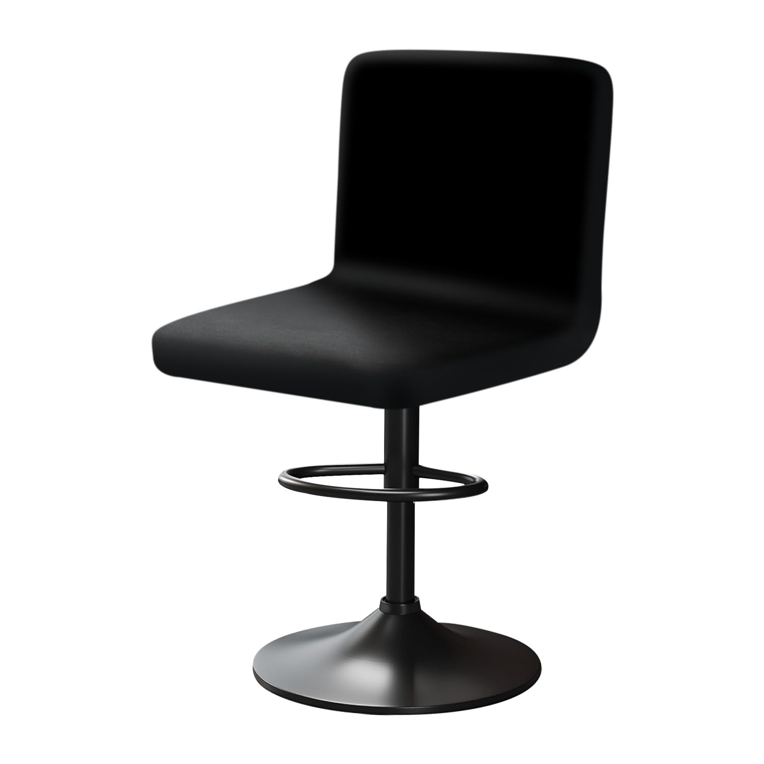 YINGAYOU Bar Stool Covers with Back Velvet Bar Stools Slipcovers with Backrest Very Soft Elastic and Easy to Install Wrinkle Resistant, Washable, Dustproof (1, Black)