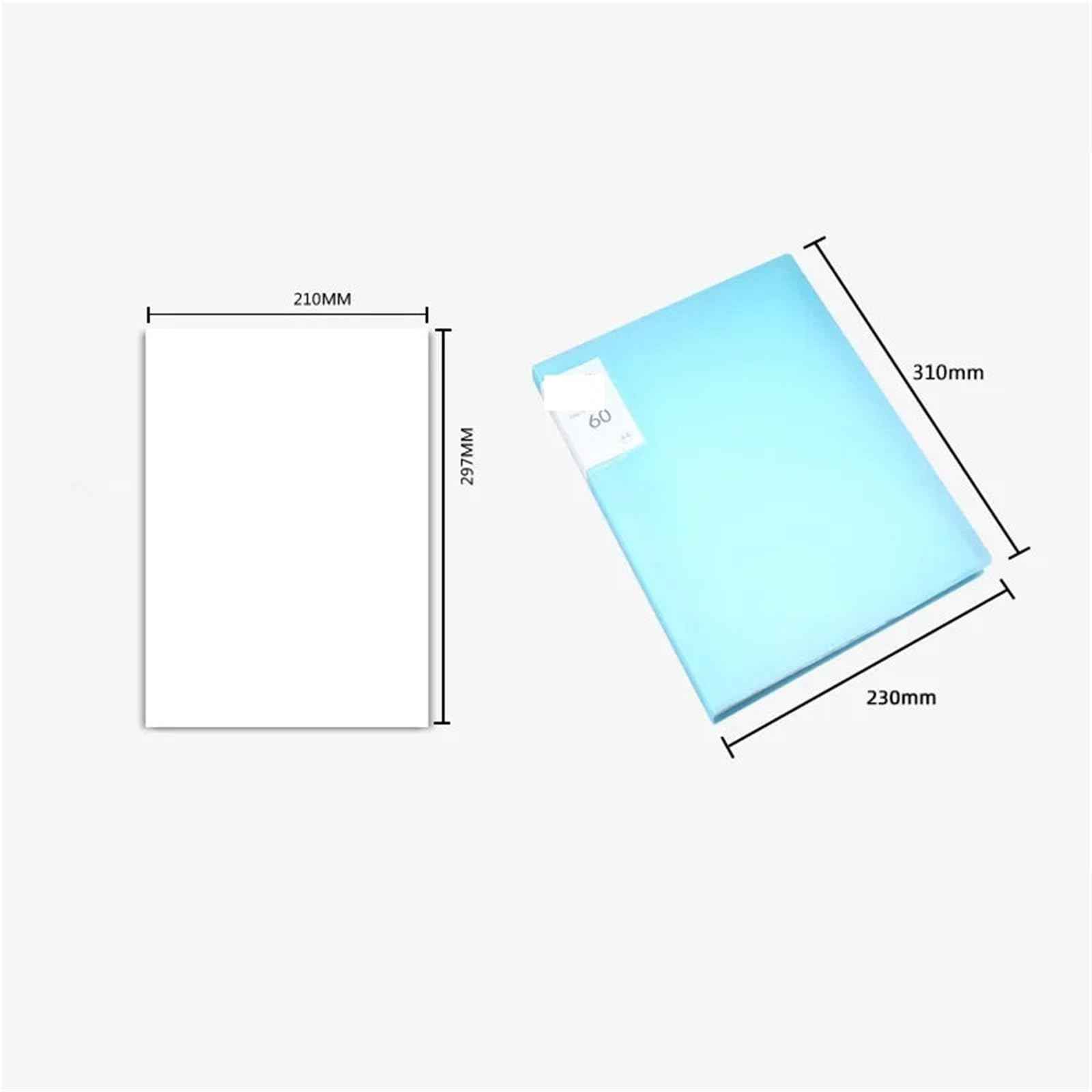 Przezroczysty folder z tworzywa sztucznego, 5 sztuk A4 wielokolorowe plastikowe teczki do przechowywania papieru artykułów papierniczych i biur(Blu)