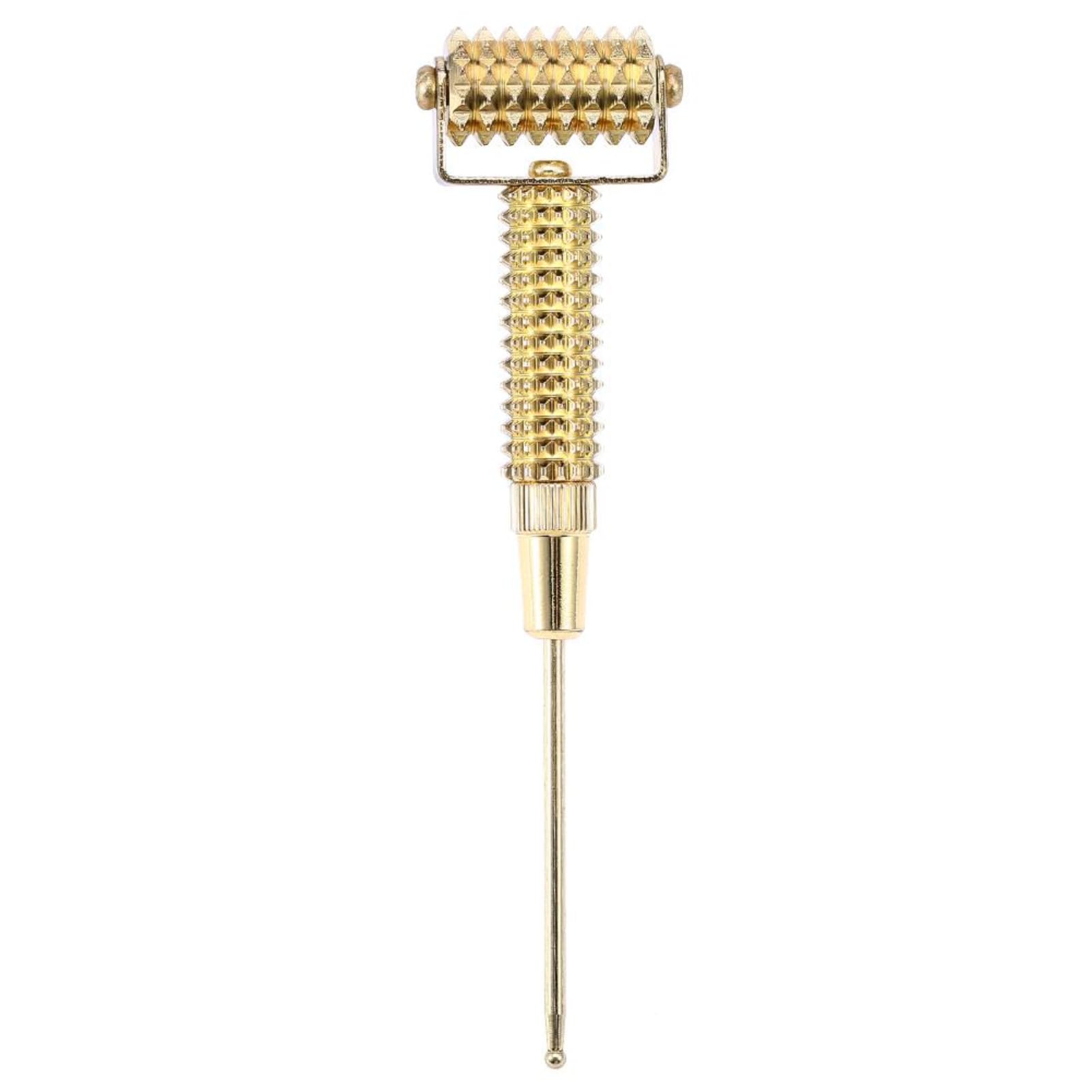 VOBOR Facial Roller Massager, Détecteur de points d'acupuncture Oreille faciale Acupoints Printemps Aiguille Roller Massage pour le corps et le visage Rouleau Massage Visage(Couleur : Or)