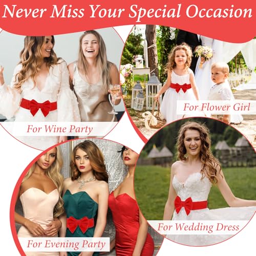 Women Bow Belt, Elastic Sash Waist Belt For Bridal, Waist Belts for Party Special Occasion3