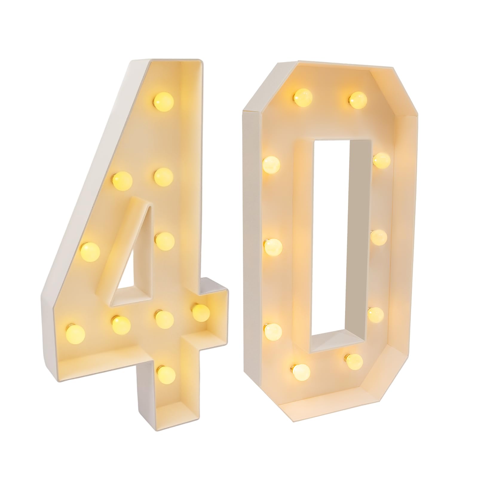 100 cm lettere luminose grandi, numeri di candela, per compleanno, 40 compleanno, decorazione per feste, LED, 2000 – 3000 K, luce bianca calda, per feste di compleanno, anniversari