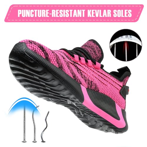 Asiman Steel Toe Shoes for Women Lightweight Breathable Safety Shoes for Men Construction Non Slip Composite Toe3