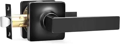 Miniatura 1 de GOBEKOR Paquete de 1 manija de paso, manijas de puerta negras para cerradura de puerta de armario, manija de puerta interior sin llave con cerradura