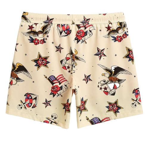 maamgic 7 Inch Mens Swim Trunks with Compression Liner Board Shorts with Zippered Pocket Bathing Suit for Beach Vacation2