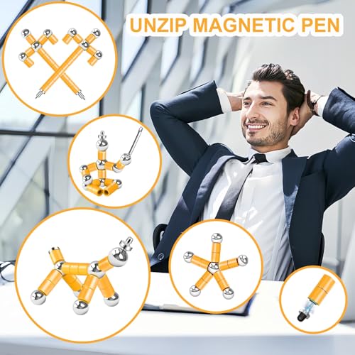 Image of Graduation Gift Magnetic Fidget Pen: Creative Thinking Writing Tool for Teens College Students, Stress Reliever Desk Toy for Focus & ADHD, Modular Geometry Building Pen, Cool Birthday Gift for Him Her