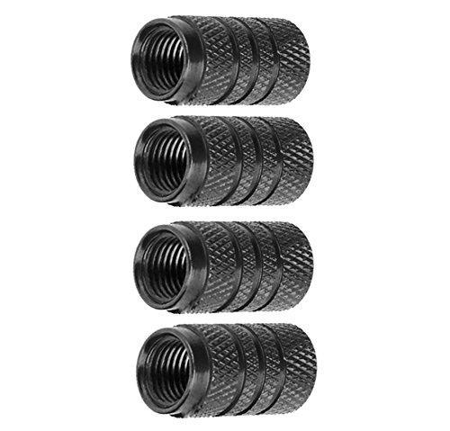 Image of MTB Bicycle Tyre Valve Cap Protector - Black - Pack of Four