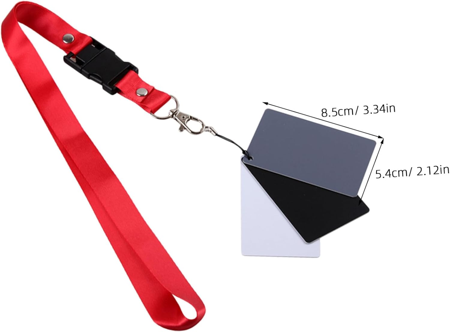 Generic 2pcs White Balance Card Set with Black Grey White Exposure Photography Cards for Camera Color Calibration with Neck Lanyard Strap for Video and Photo