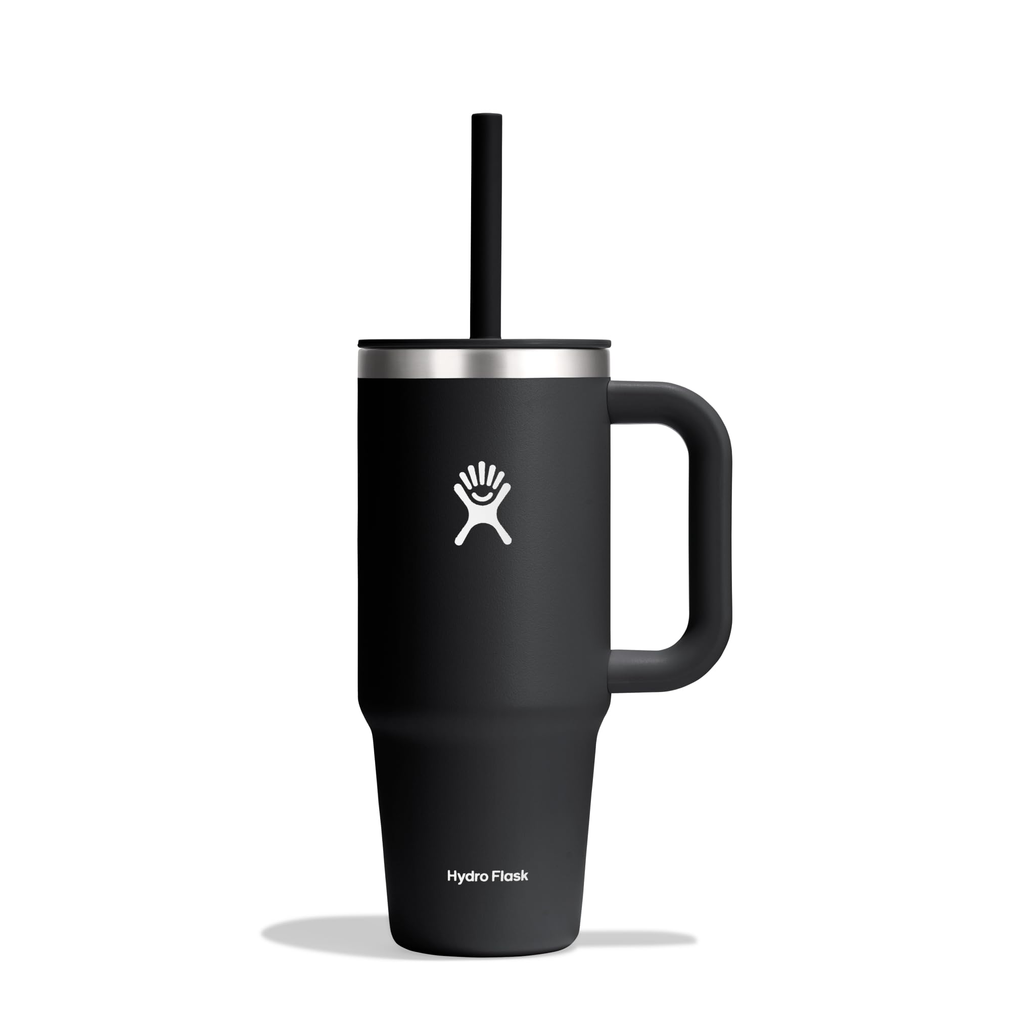 HYDRO FLASK, Travel Tumbler 709 ml (24 oz) with Closable Press-In Straw Lid, Stainless Steel, Double Wall Vacuum Insulated