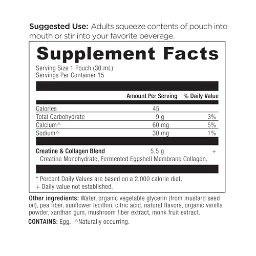 Ancient Nutrition 5g Creatine Monohydrate + Collagen Gel Pack, Orange - image 2