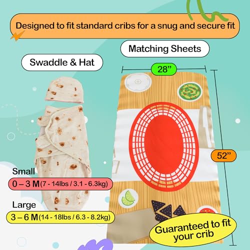 Image of Cuddle Club Newborn Swaddle Gift Set - Includes Swaddle Blanket, Hat & Crib Sheet in Fun Styles - For Baby Boys & Girls