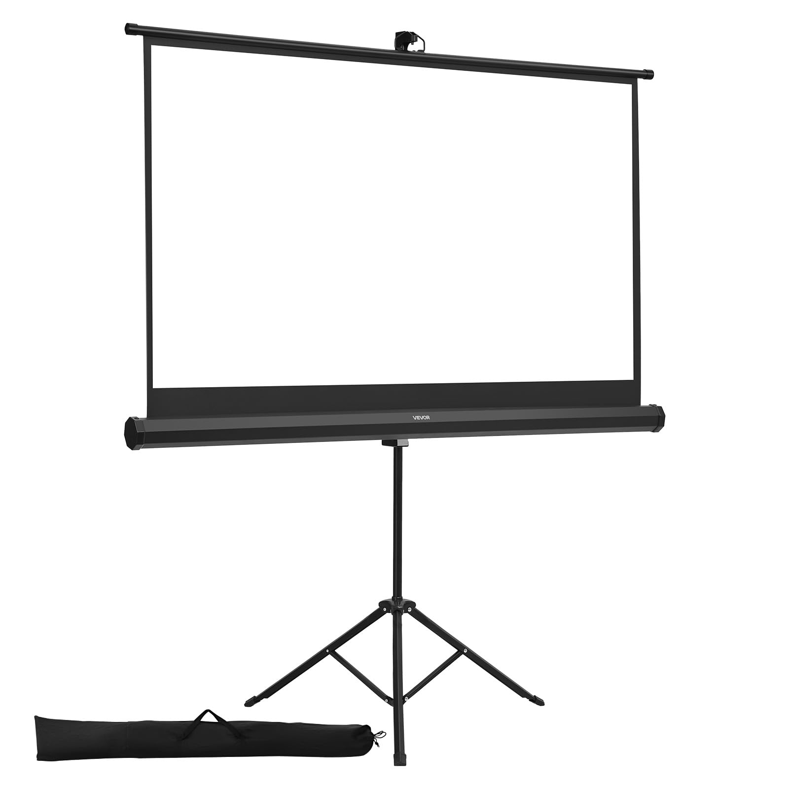 VEVOR Schermo per Proiettore con Supporto, Schermo per Videoproiettore per Interni ed Esterni, 16:9 4K HD Antirughe, Portatile, con Treppiede e Borsa per Trasporto, per Film, Presentazioni in Ufficio