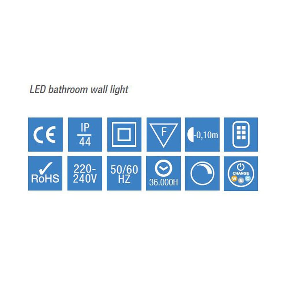 Aplique baño led 6w 4000K madrid cromo CRISTALRECORD 43-902-06-001