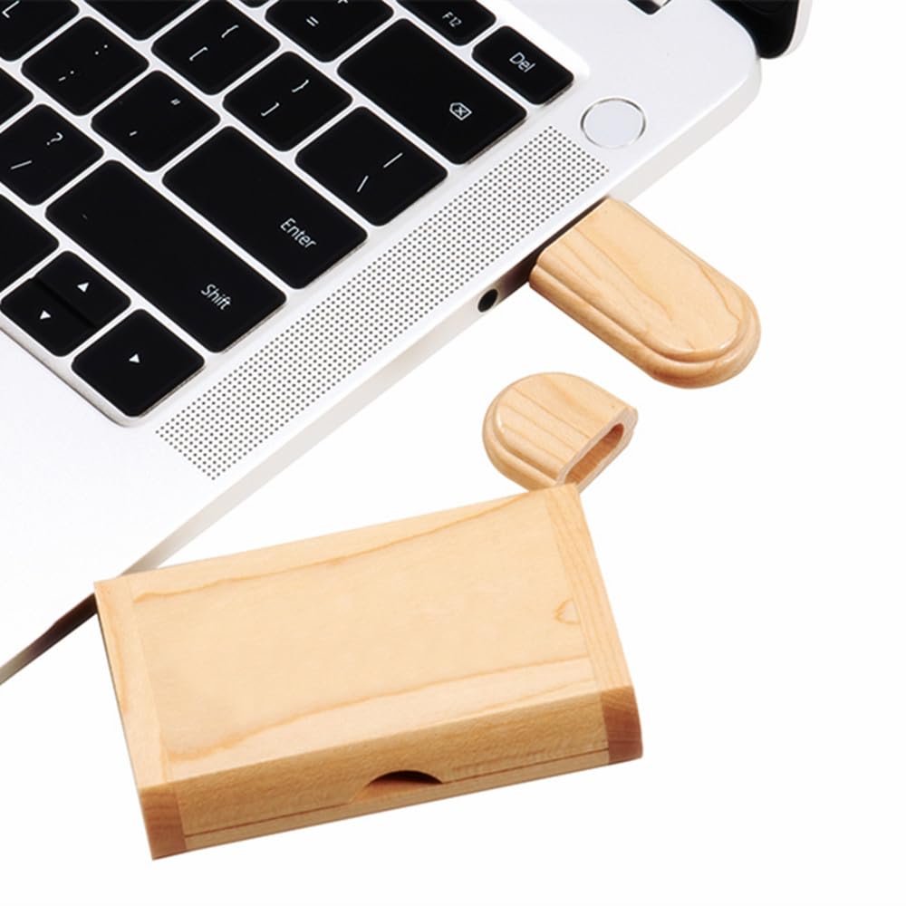 5 PZ Chiavette USB Flash Drive in Legno USB Memory Stick Pen Drive con Scatola di Legno (Legno d'Acero, 3.0 8GB)