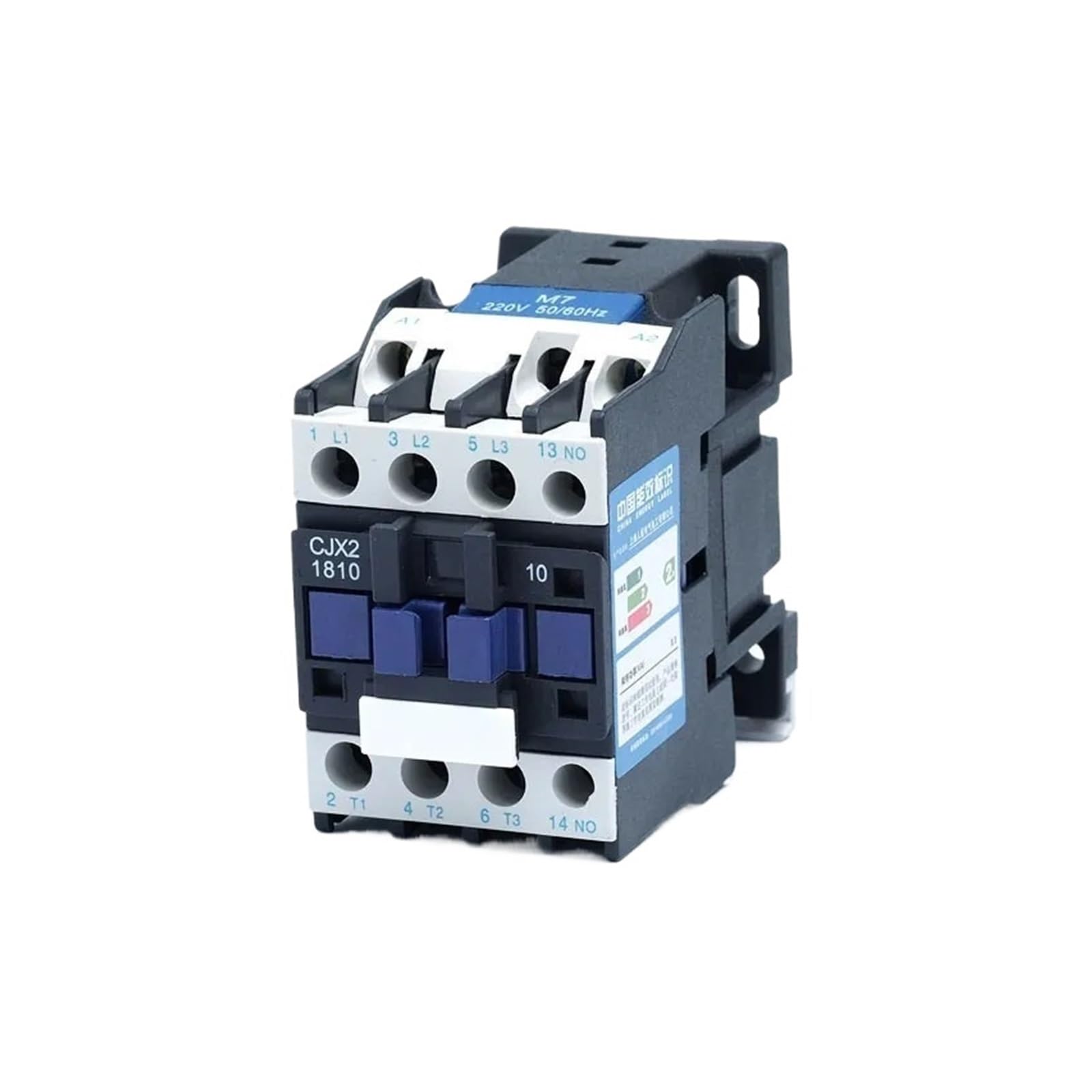 CJX2-1810 LC1 stycznik AC 18 A, 3-fazowy, 3-biegunowy, bez napięcia cewki 380 V, 220 V, 110 V, 36 V, 24 V, 50/60 Hz, montaż na szynie DIN 3P + 1NO normalnie otwarty | 3-fazowy (CJX2-1801(NC) 220 V AC)