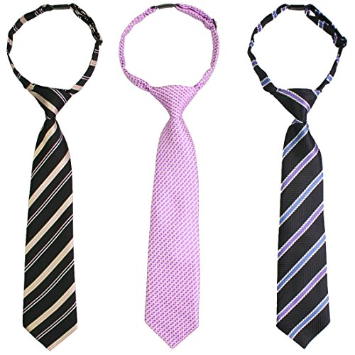 kilofly Pre-tied Adjustable Neck Strap Tie Boys Baby Necktie Value Set of 3