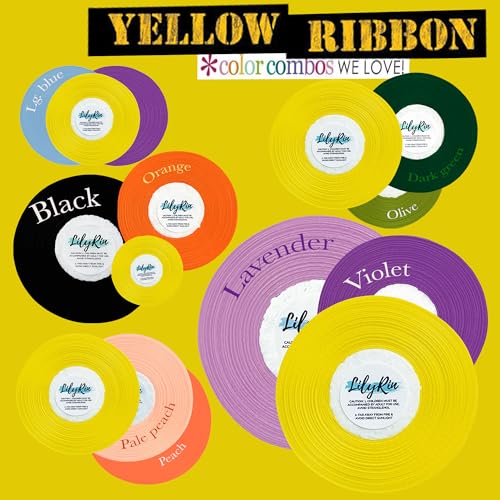 Image of Yellow Ribbon 1 /4 Inches 36 Yards Satin Roll Perfect for Scrapbooking, Art, Wedding, Wreath, Baby Shower, Packing Birthday, Wrapping Christmas or Other Projects Solid