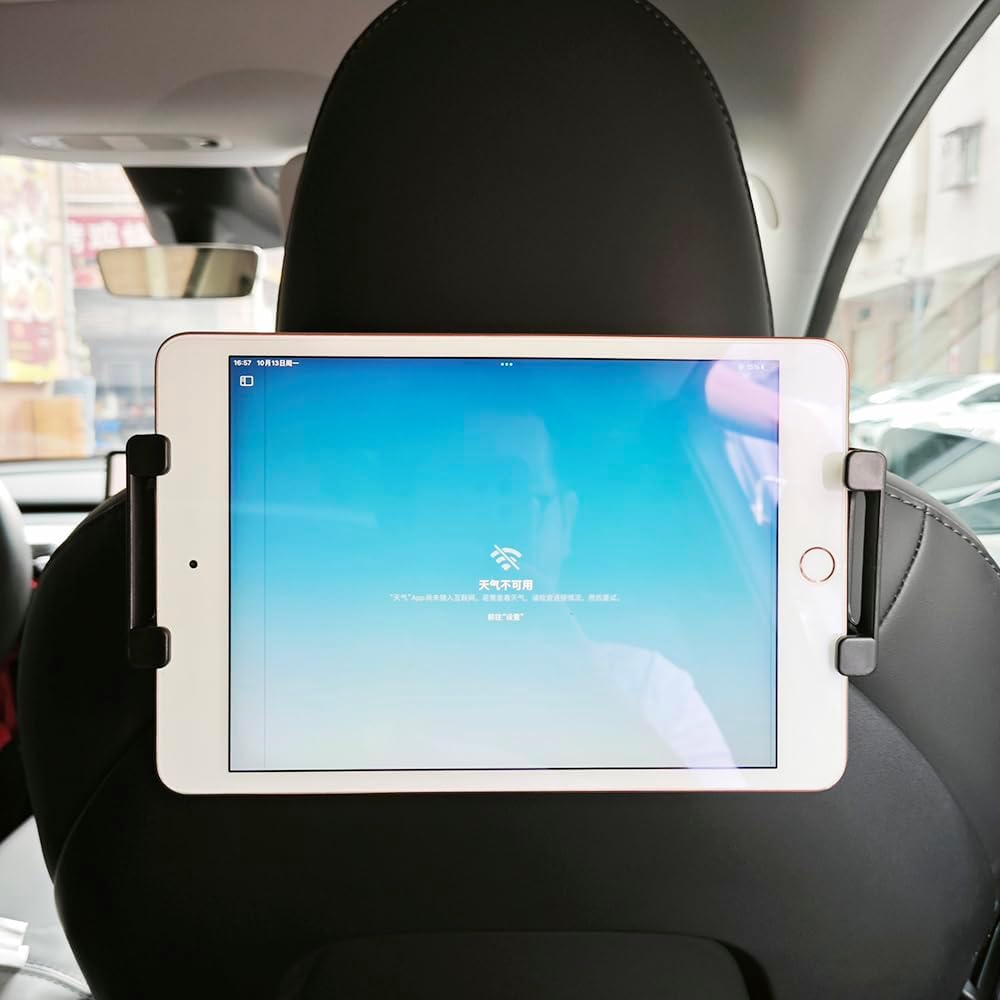 2 Pieces Headrest Tablet Holder for Tesla Model 3/Y Friendly Back Seat Tablet Mount, Road Trip Essentials for Kids Pro Air 6-13"，360° Adjustable Travel Rotation Stand Accessories (2 piece)