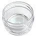 Beauticom 12 Piece 20g/20ml USA Acrylic Round Clear Jars with Lids for Lip Balms, Creams, Make Up, Cosmetics, Samples, Ointments and other Beauty Products (Black Lid (Flat Top))